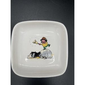 Devon Pottery Kid Pony Mouse Small Square Plate 4.5” Made in England Set of Two